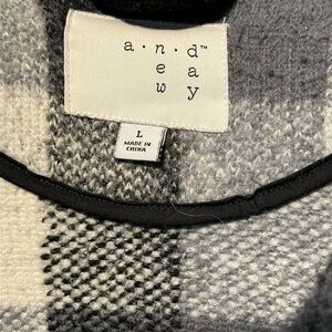 a new day Women's Black and White Crewneck Jacket